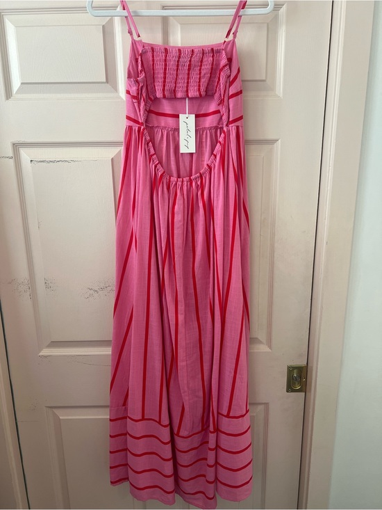 Petal & Pup Dresses & Skirts - Petal & Pup Pink Striped Sundress with Red Accents